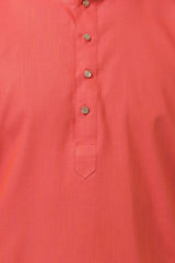 Men's Blended Cotton Kurta In Pink