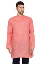 Buy Blended Cotton Solid Short Kurta in Pink