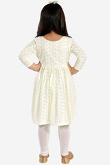 Boys Yellow And White Kurta Pajama Set & Girls Chikankari Cotton Kurta And Leggings Set