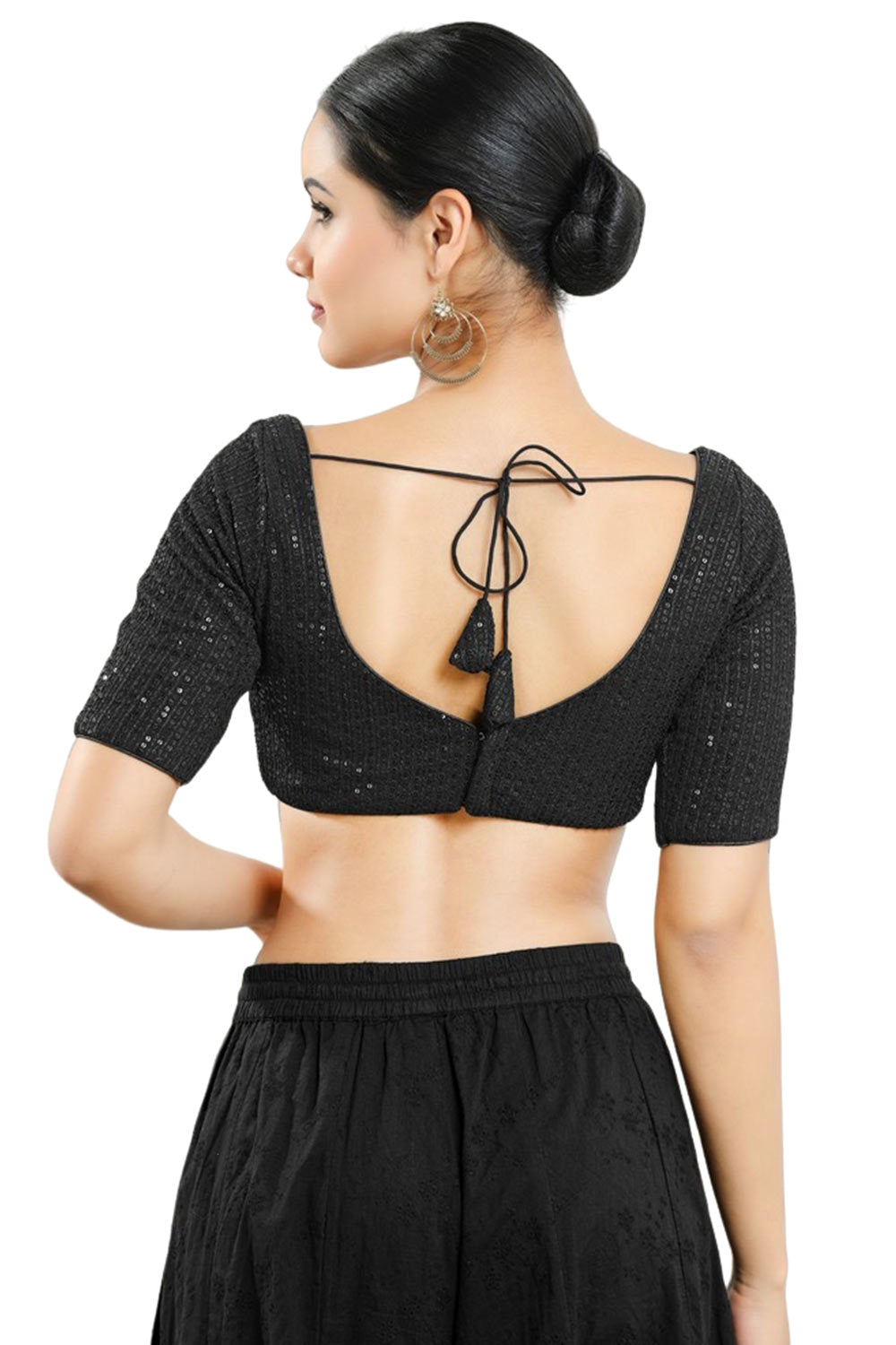 Black Georgette Half Sleeve Blouse