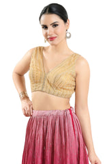 Gold Net Sleeveless Blouse