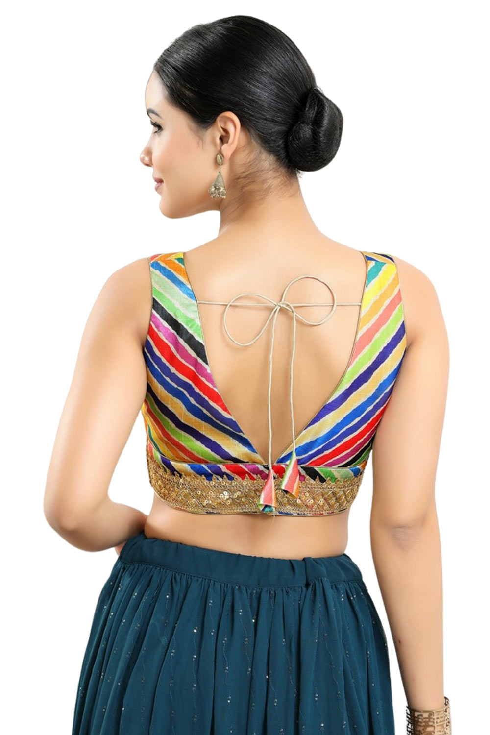 Multi Silk Sleeveless Blouse