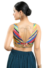 Multi Silk Sleeveless Blouse