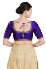 Brinjal Mulbury Silk Sleeveless Blouse