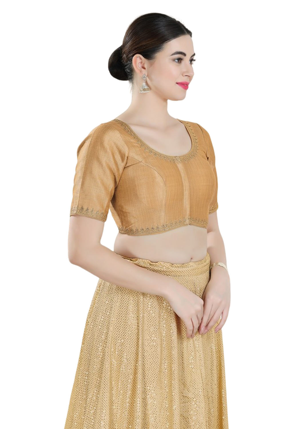 Gold Mulbury Silk Sleeveless Blouse