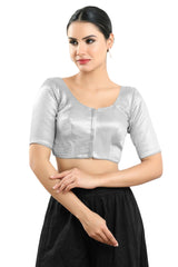 Silver Shimmer Half Sleeve Blouse