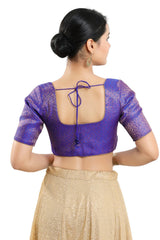 Brinjal Brocade Half Sleeve Blouse