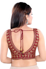 Art Silk Padded Blouse In Maroon