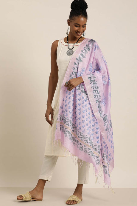 Purple Silk Blend  Dupatta