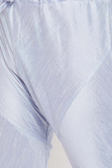 Buy Men's Silk Blend Solid Kurta Set in Lavender Blue - Zoom Out
