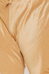 Buy Men's Silk Blend Solid Kurta Set in Rose Gold - Zoom Out