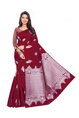 Art Silk Woven Saree In Maroon