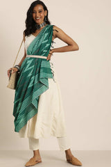 Green Silk Blend Bhagalpuri Ikat Causal Dupatta