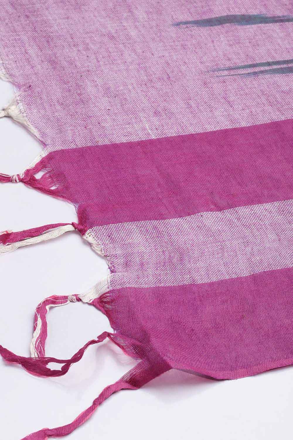 Purple Silk Blend Bhagalpuri Ikat Causal Dupatta