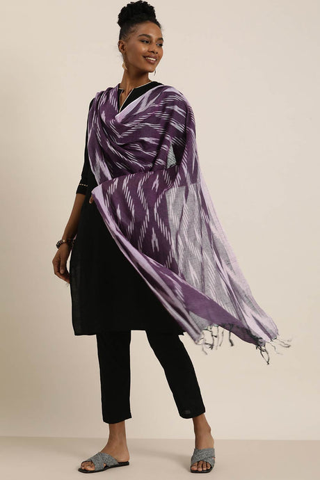 Purple Cotton  Dupatta