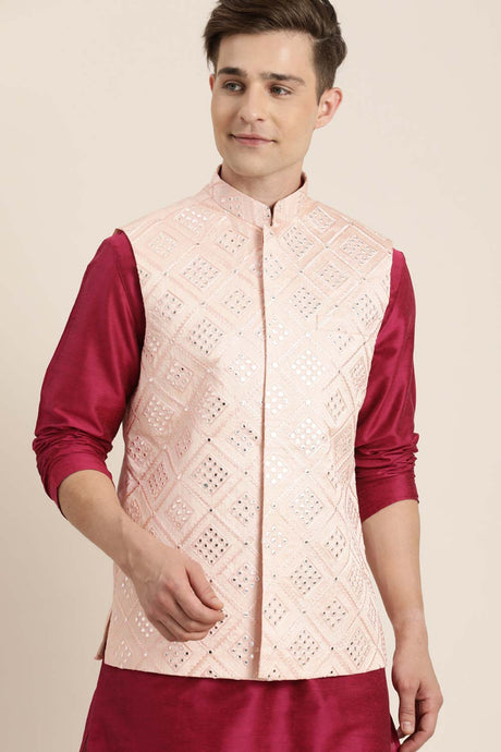 Men's Pink Nehru Jacket