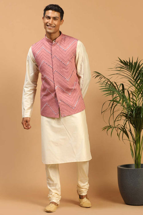 Kurta pajama and jacket set hot sale