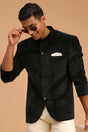 Buy Men's Black Velvet Polka Dot Print Jodhpuri Jacket Online