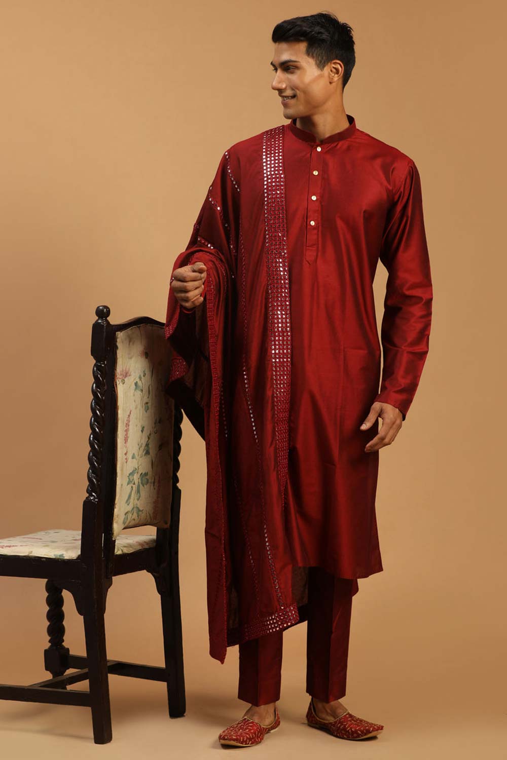 Maroon Kurta Pajama Patterns for Men at Best Discounted Prices