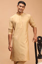 Buy Men's Rose Gold Viscose Solid Long Kurta Online