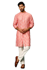 Men's Onion Pink Viscose Kurta Pyjama Set