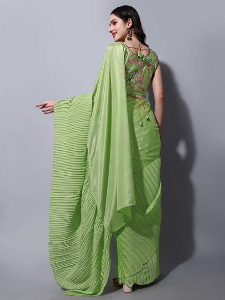 Pista Chinon Crush Saree