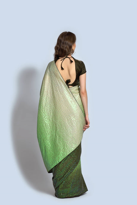 Green & Rama Vichitra Silk Green Saree