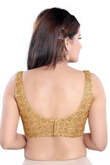 Net Padded Blouse In Gold