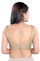 Shimmer Padded Blouse In Gold