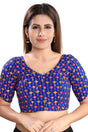 Buy Brocade Embroidered Blouse in Royal-Blue