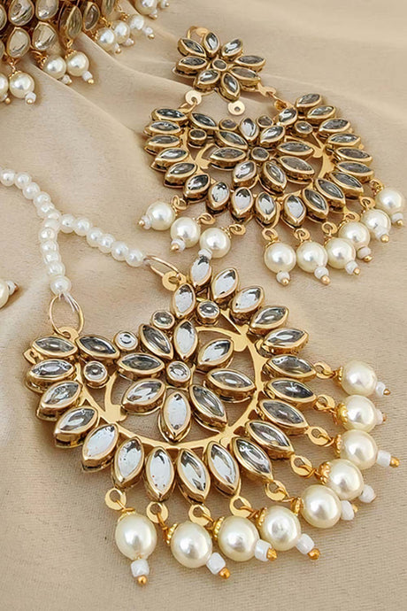 Women's Copper Kundan Chokar Necklace Set