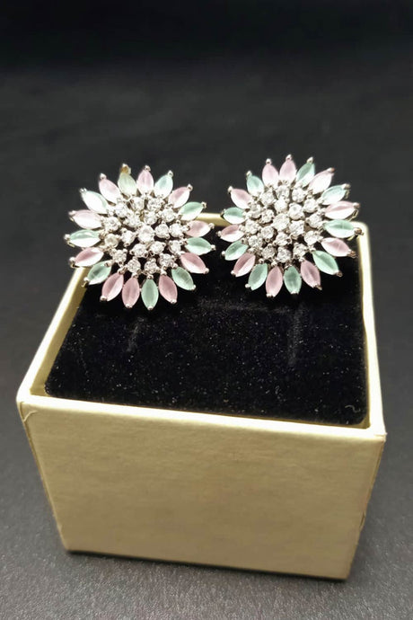 Buy Women's Brass Stud Earring in Multicolor Online