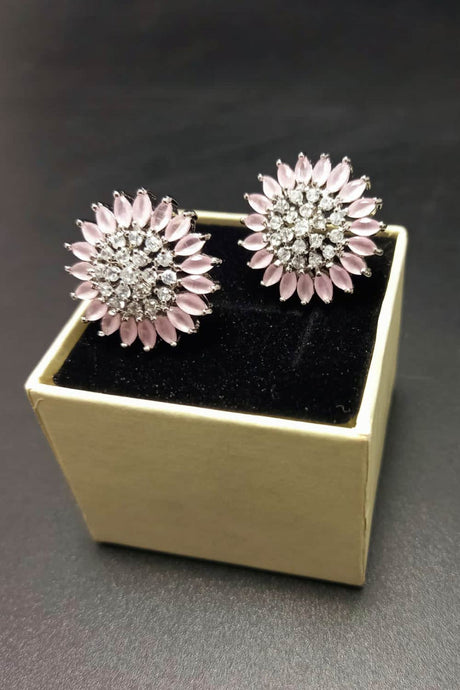 Buy Women's Brass Stud Earring in Pink Online