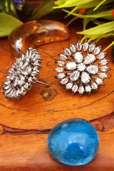 White American Diamond Brass Base Earrings Tops