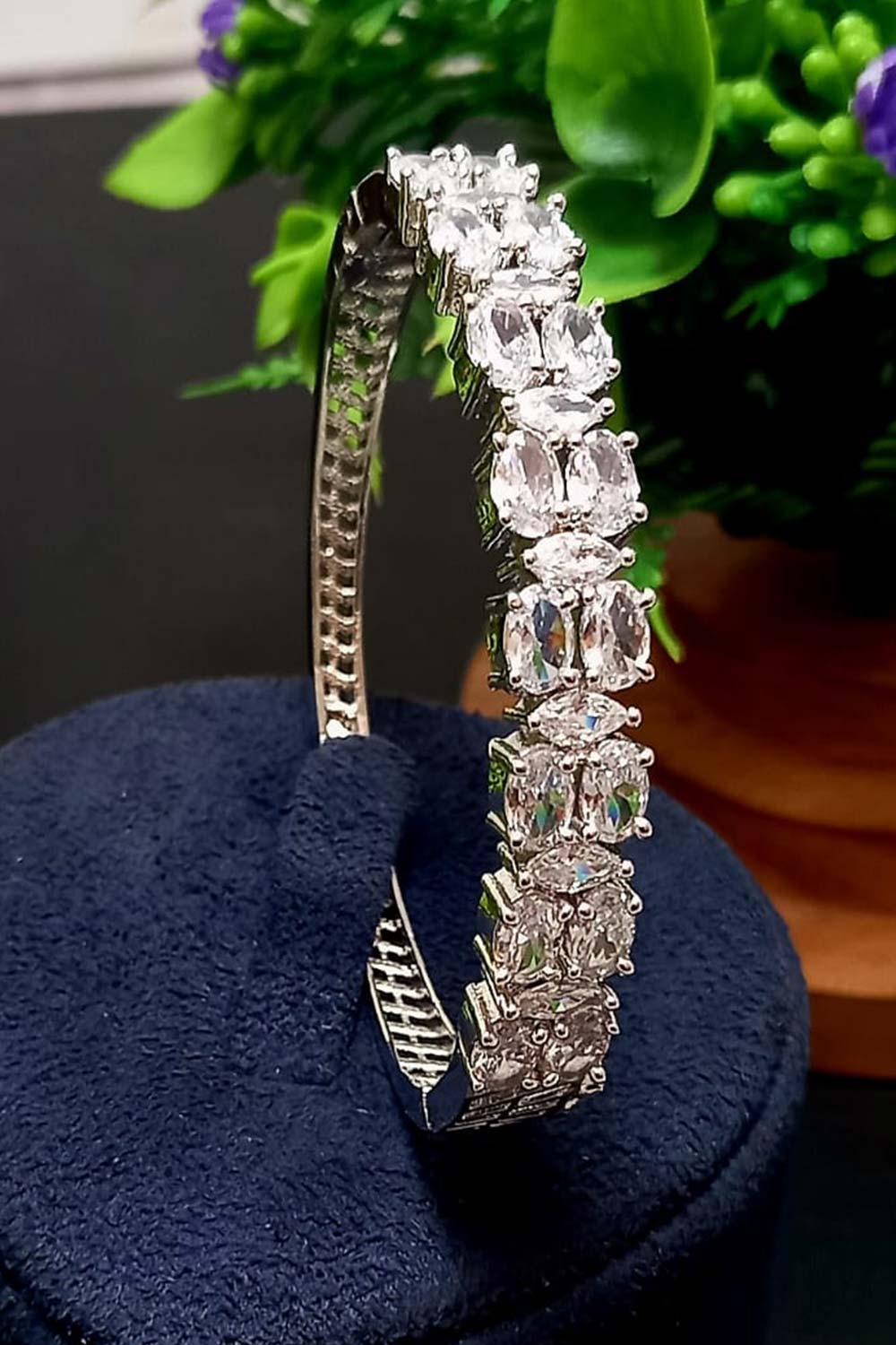 White American Diamond Bracelet Adjustable