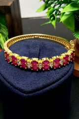 Maroon American Diamond Bracelet Adjustable