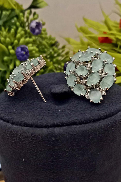 Green American Diamond Earrings Tops