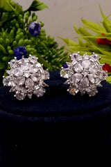 White American Diamond Earrings Tops