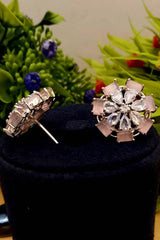 Pink American Diamond Earrings Tops