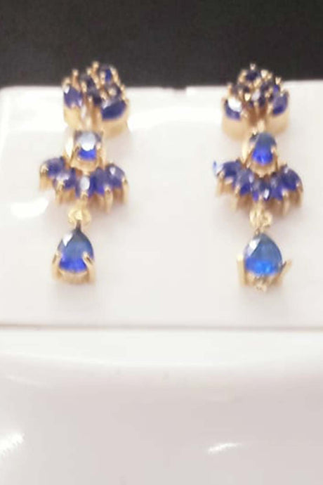 Buy Women's Brass Necklace Set in Navy Blue Online - Zoom In