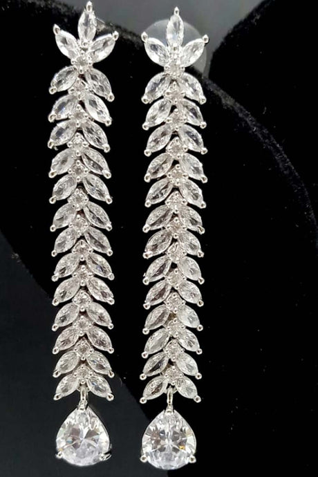 Buy Women's Brass Large Dangle Earring in White Online - Zoom Out