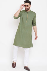 Shop Men's Solid Kurta in Green