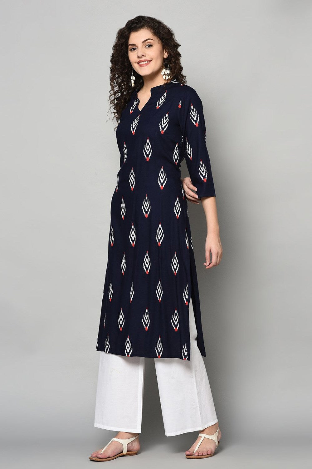 Shop Rayon Ikat Kurta Set Online