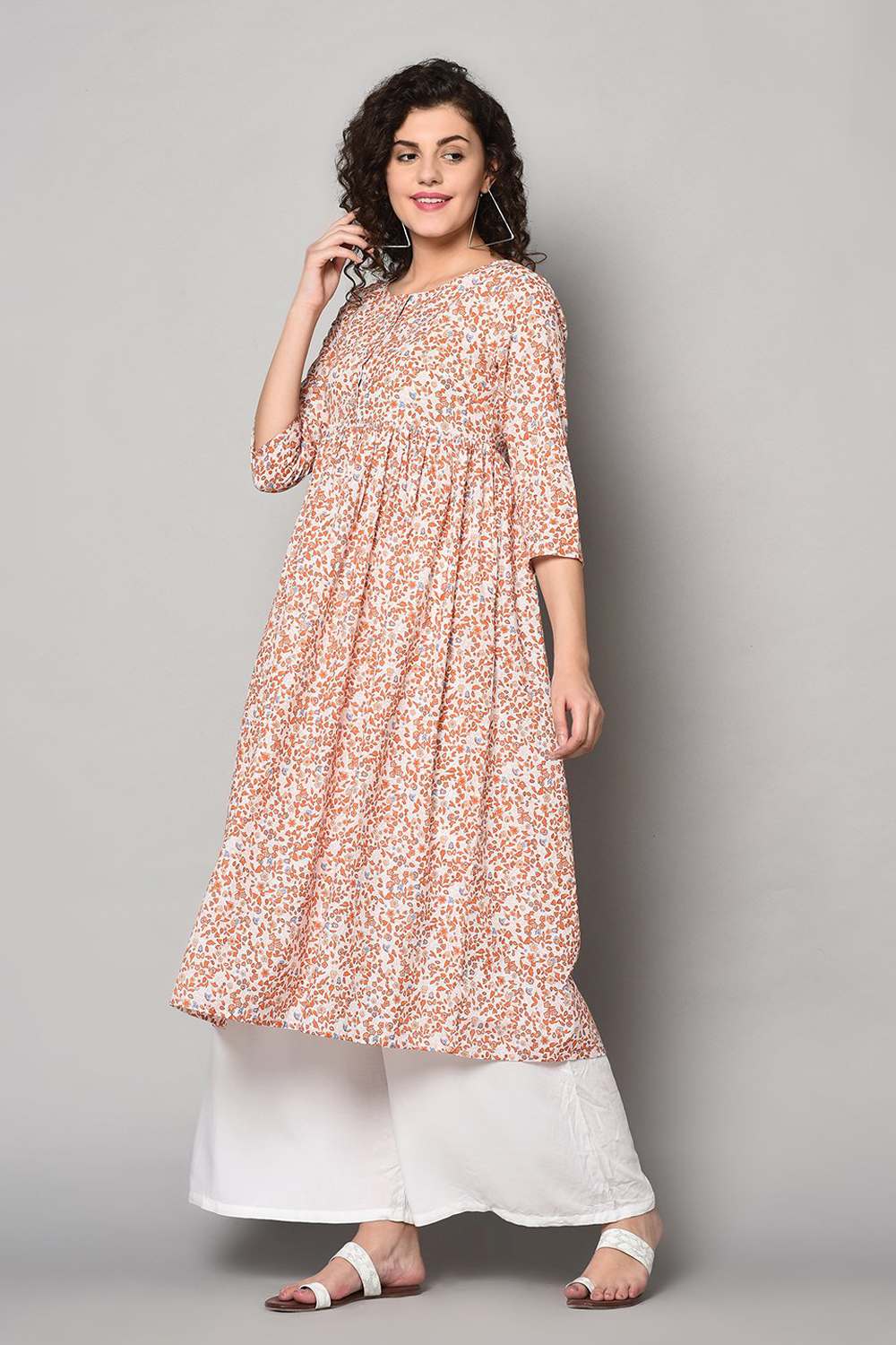 Shop Blended Cotton Floral Kurti Online