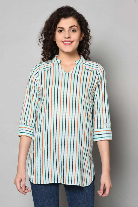 Shop Blended Cotton Stripes Kurti Online
