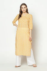 Buy Stripes Kurti in Yellow