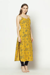 Buy Blended Cotton Kurti in Yellow