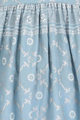 Shop Blended Cotton Dress in Sky Blue