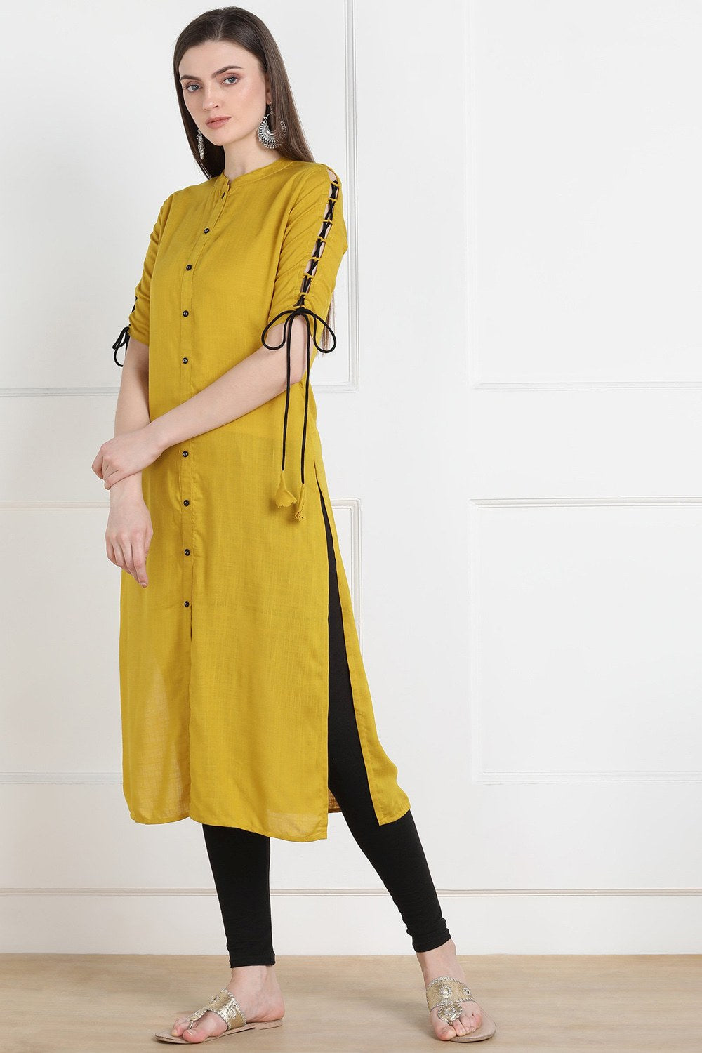 Shop Blended Cotton Solid Kurti Online