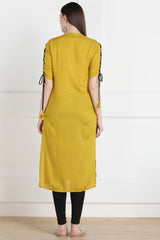 Buy Blended Cotton Kurti in Yellow